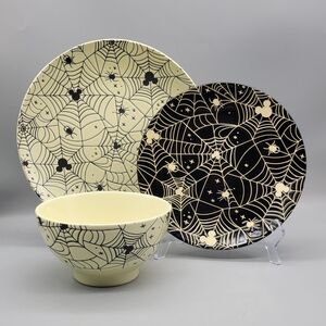 Vintage Walt Disney Mickey Mouse Spider Web Dish Set by Zrike Spooky Halloween